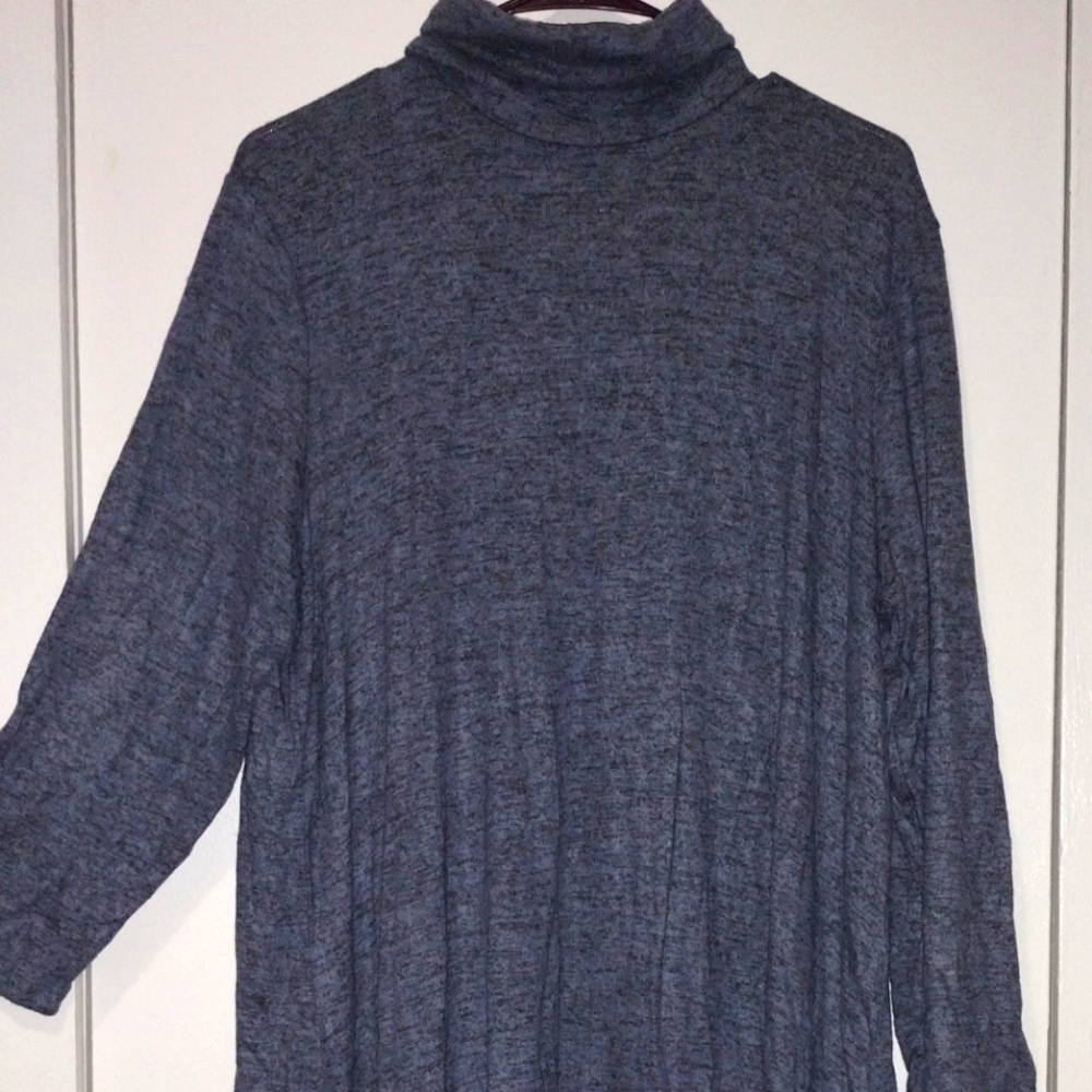 American Eagle Outfitters Long Sleeve Heathered Navy Sweater Dress